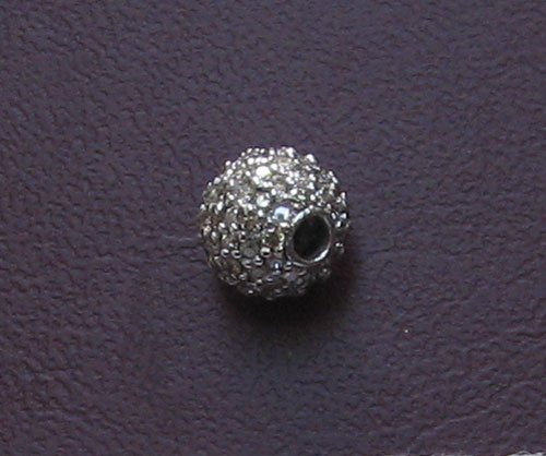 5mm gold bead 14k studded diamond