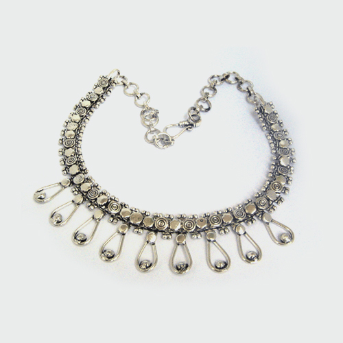 Silver plated oxidised  Necklace