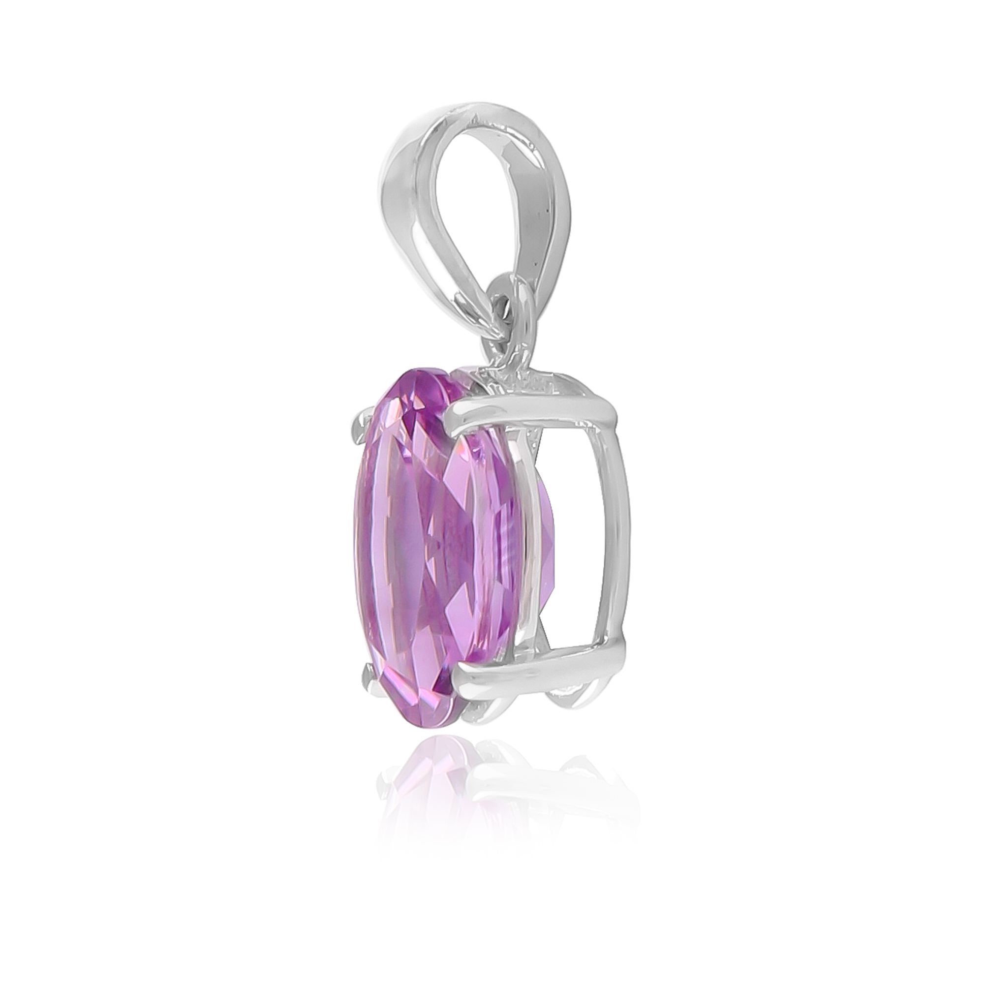 Sterling Silver Amethyst Solitaire Pendant