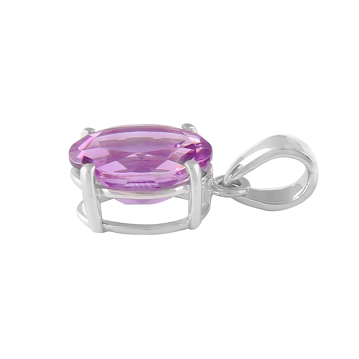 Sterling Silver Amethyst Solitaire Pendant