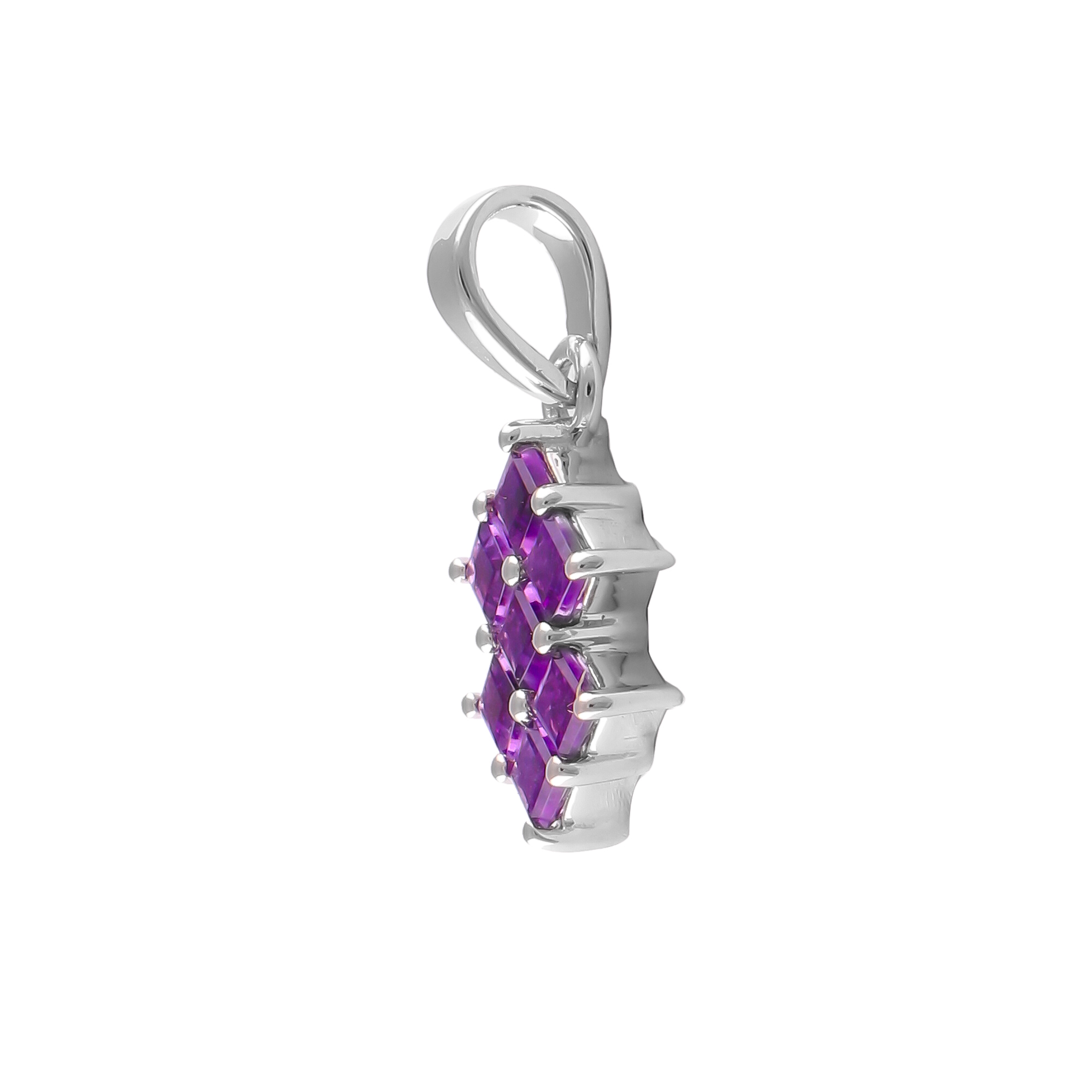 Amethyst square 925 sterling silver