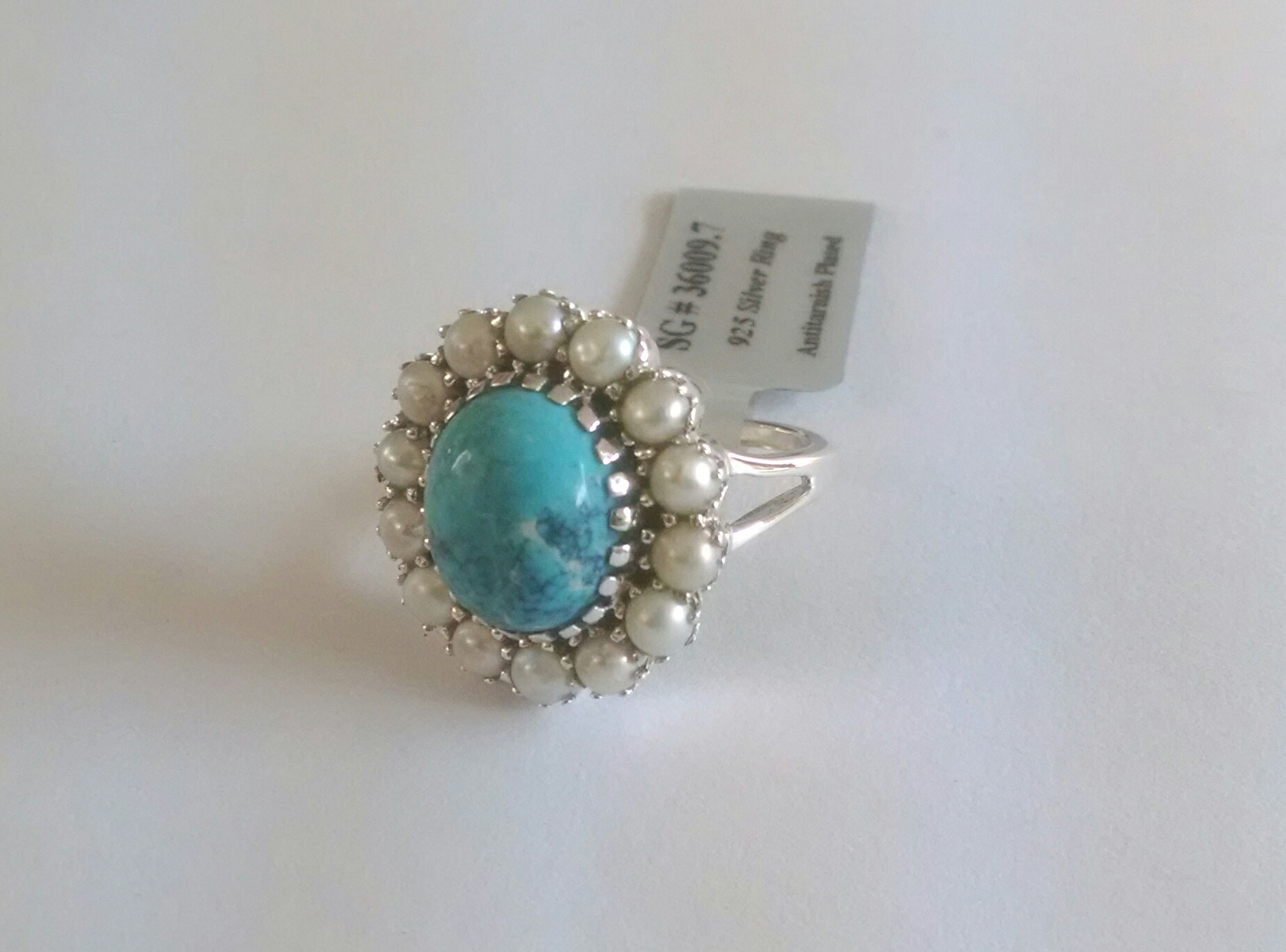 Pearl & Turquoise Silver Ring
