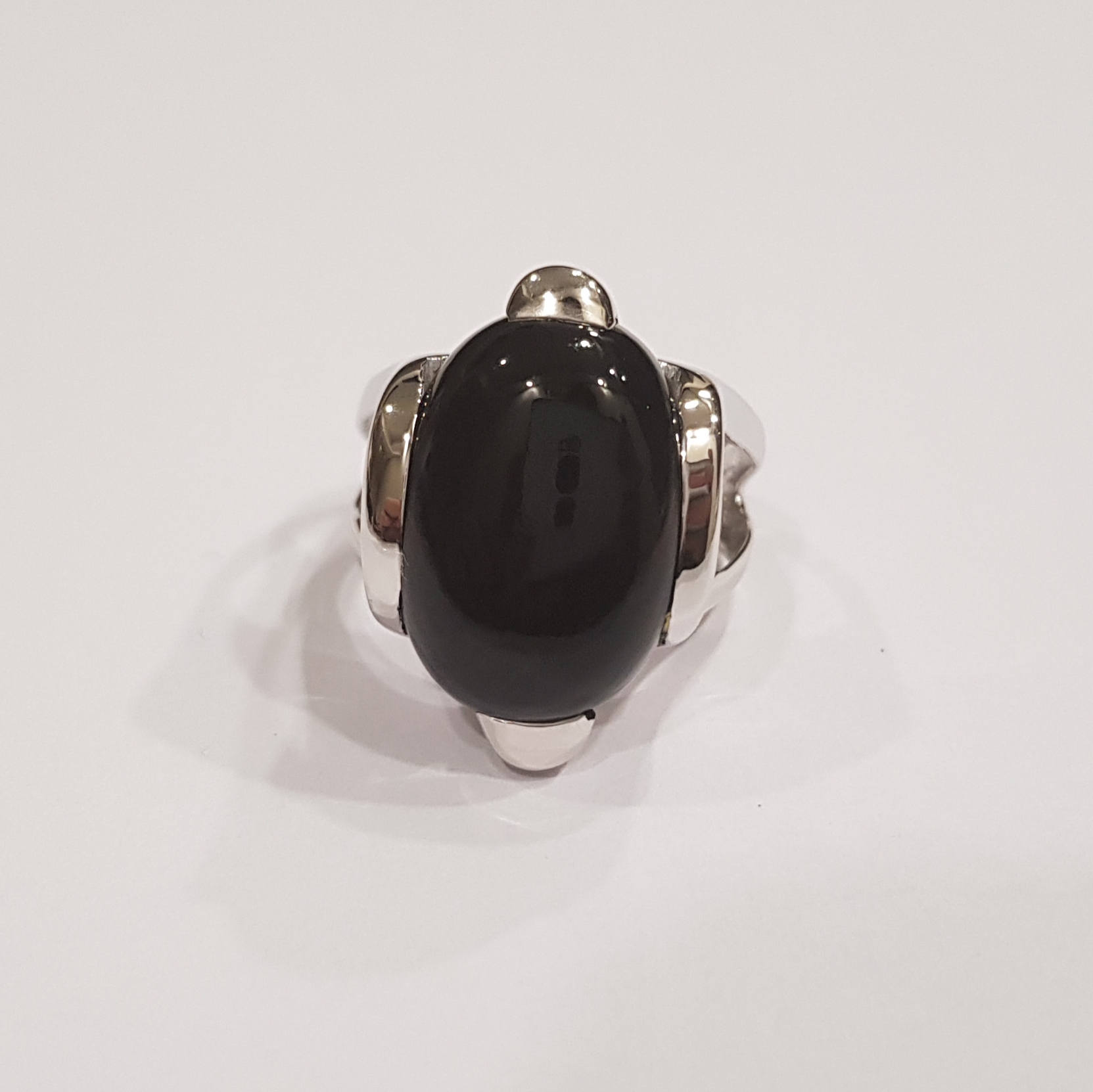 Sterling Silver Black Onyx Ring For Men Women