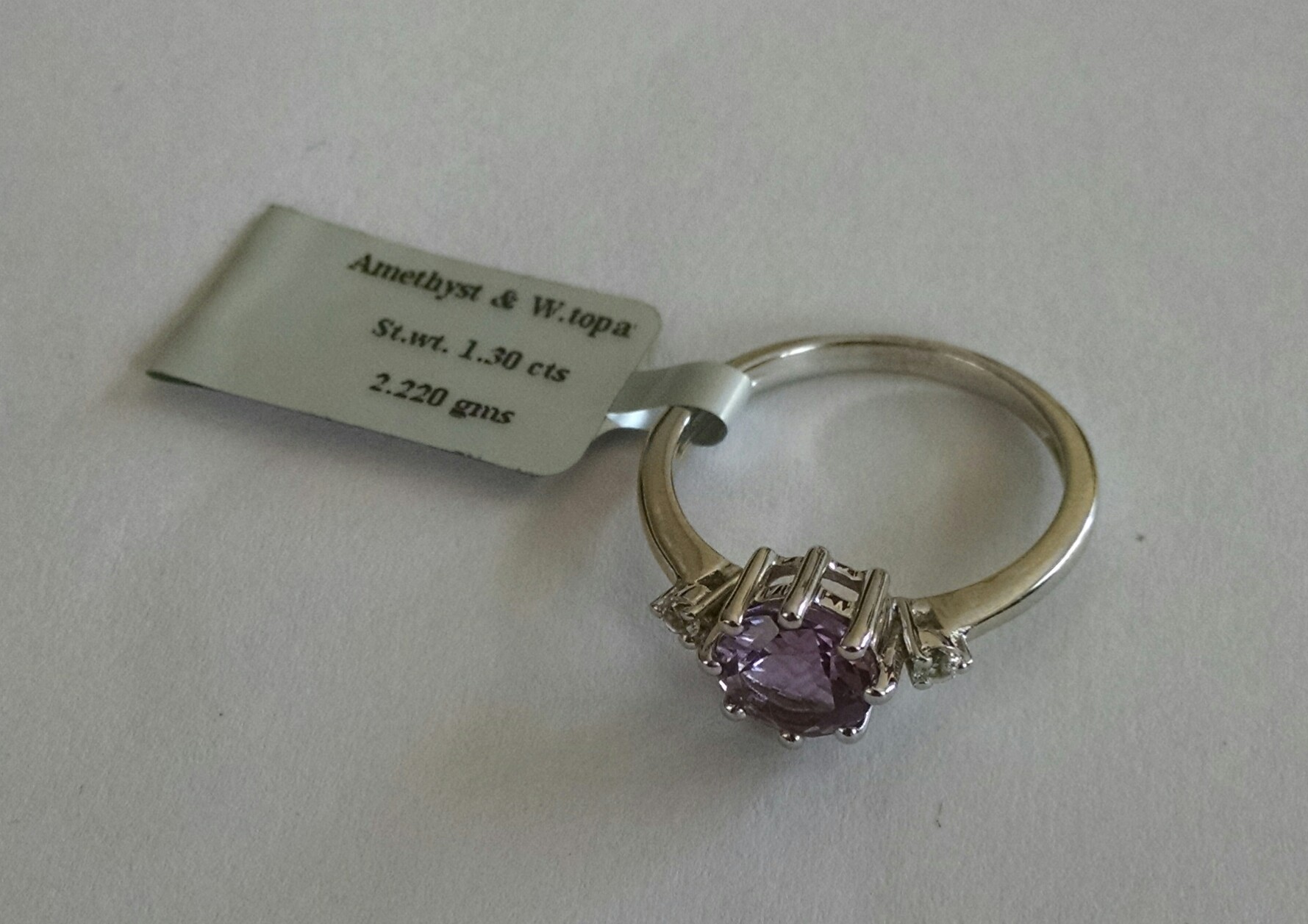 Amethyst solitaire Silver Ring