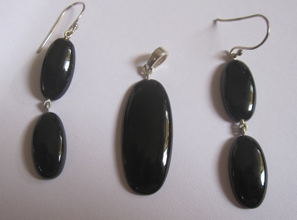 Black Onyx earring pendant set