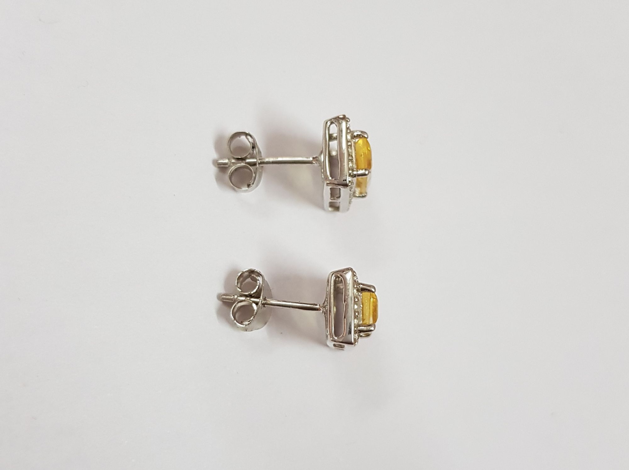 Earrings with White topaz and Citrine