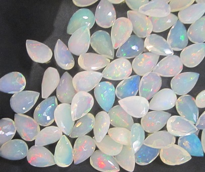 9x6 Ethiopian opal pear faceted
