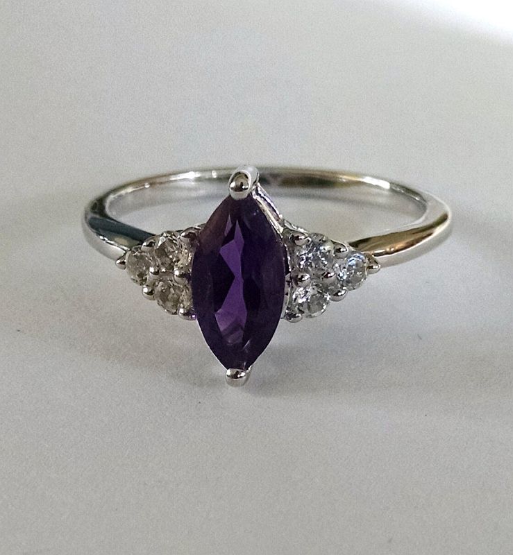 Amethyst marquise ring