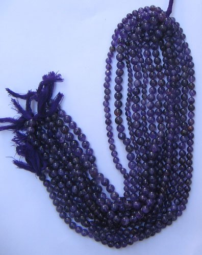 Amethyst plain rd.gem beads