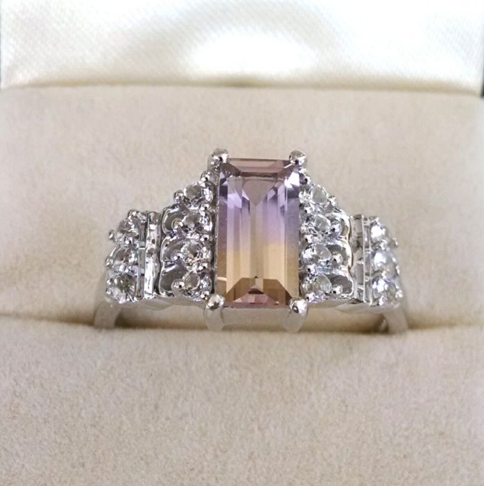 Ametrine solitaire ring