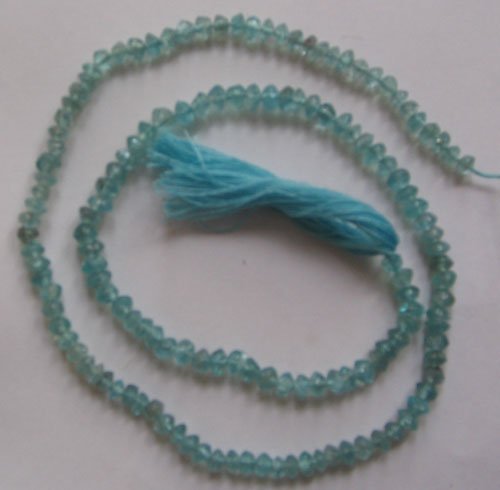 Aquamarine rhondelle plain gem beads.