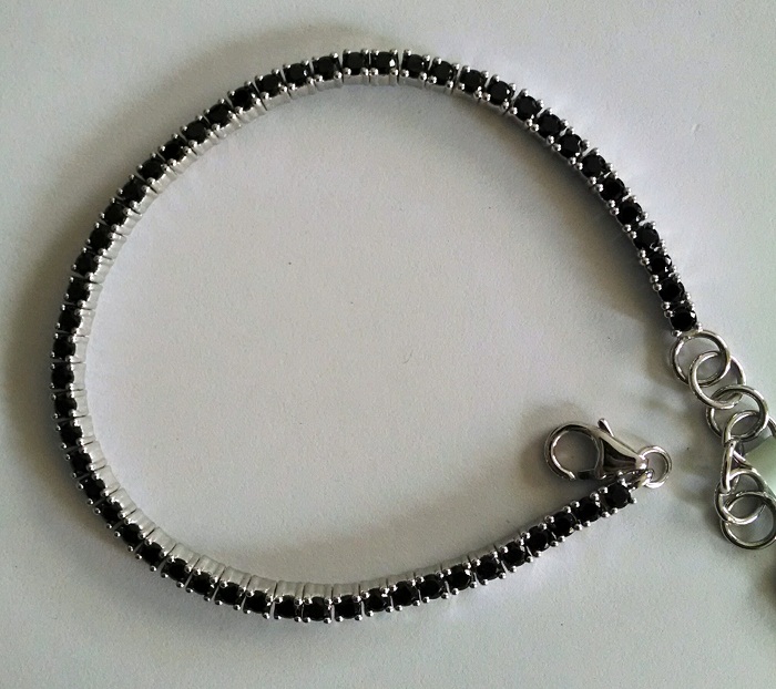 Black spinel tennis bracelet