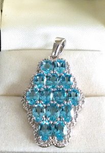 Swiss Blue topaz pendant
