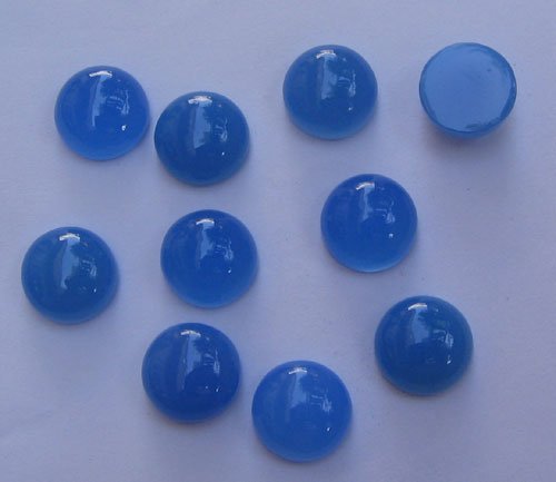Blue chelcedony round cab