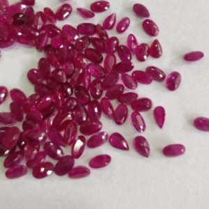 Burmese Ruby faceted ovals 5x3mm