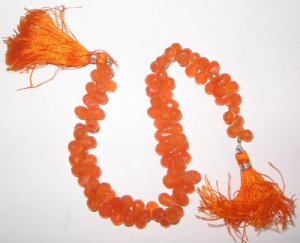 Carnelian faceted drop beads