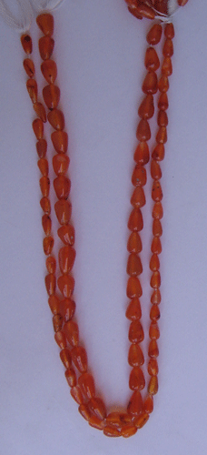 Carnelian plain drops beads
