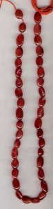 Carnelian plain oval gem beads