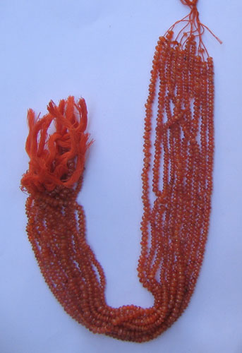 Carnelian plain rhondelle gem beads