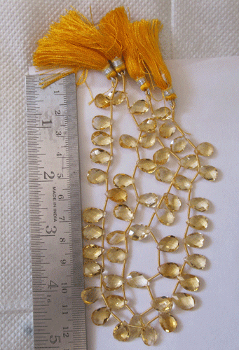 Citrine Almond facited Beads