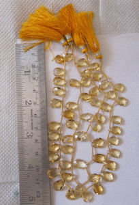 Citrine Almond facited Beads