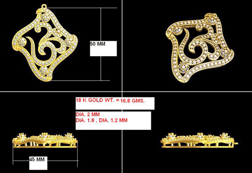 Diamond Om gold Pendant