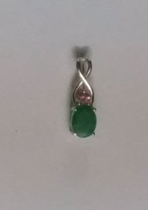 Emerald Oval and round pendant
