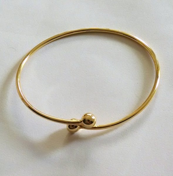 925 silver bangle adjustable gold plated