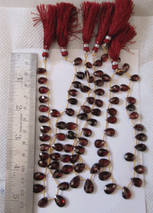Garnet Almond faceted Beads