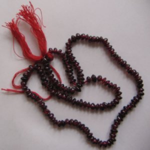 Garnet rhondelle plain gem beads.