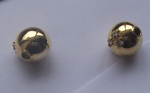 Gold Diamond Beads 10mm
