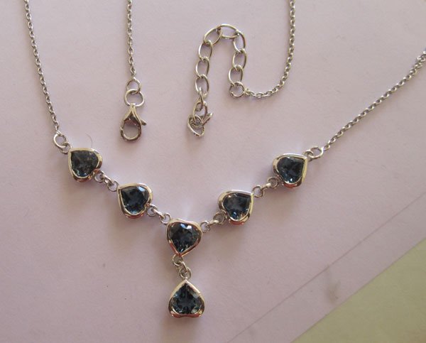 Gold Necklace With London blue topaz