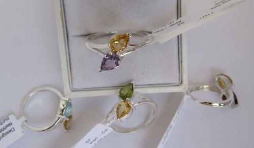 Gold Ring with Citrine & Amethyst