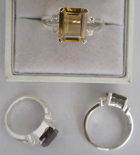 Gold Ring With Citrine & White topaz