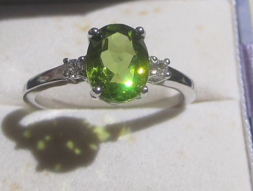Gold Ring With Peridot and topaz