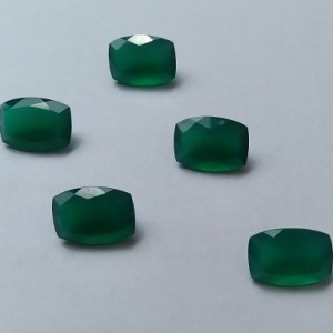 Green onyx 14x10 cushion faceted