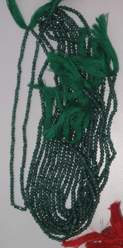Green onyx coted faceted ghondelle gem beads