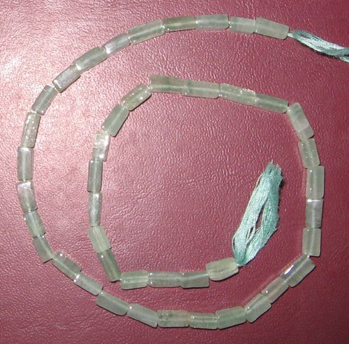 Grenn avnturine square tube gem beads.