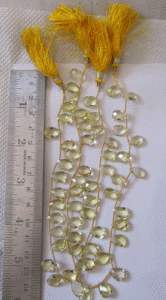 lemon Almond faceted Beads