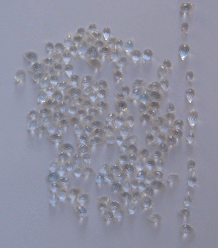 loose white topaz faceted drop beads