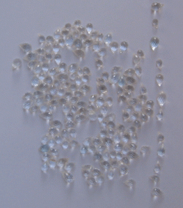 loose white topaz faceted drop beads