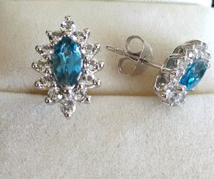 Marquise blue topaz earrings