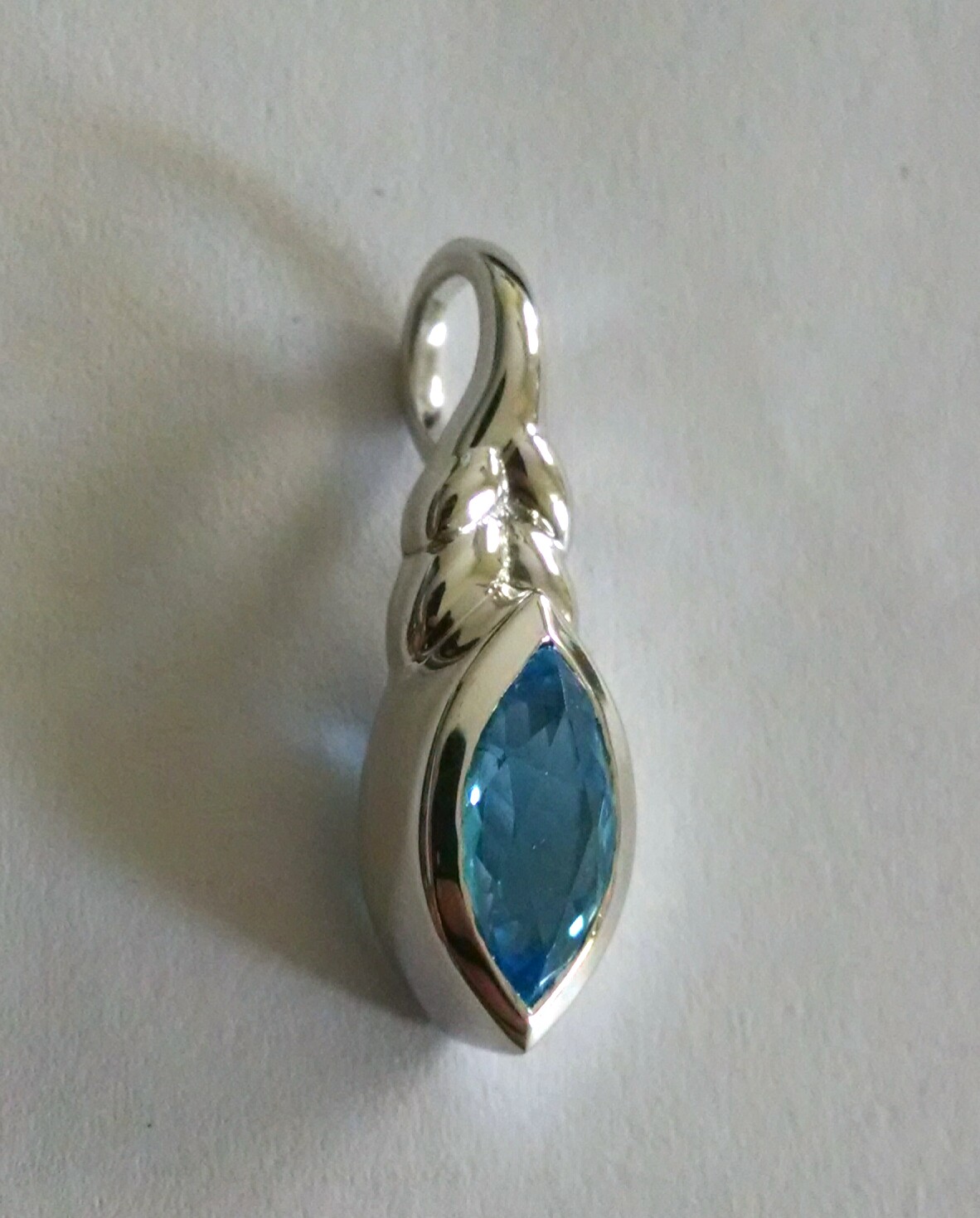 Marquise sky blue topaz modern pendant