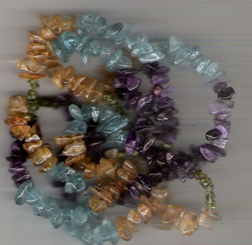 Multi stone chip gem beads