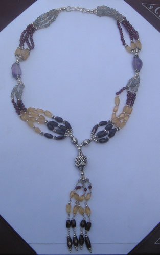 Multistone gem bead necklace