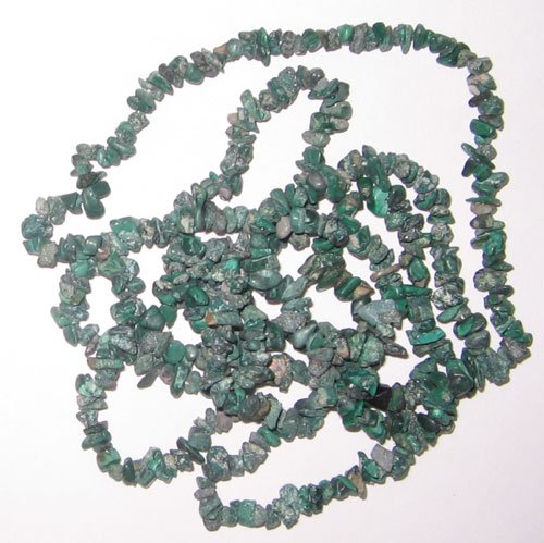 Natural  melakite chip gem beads.