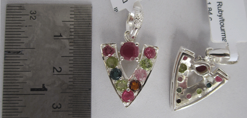 Pendant With Ruby & Tourmaline