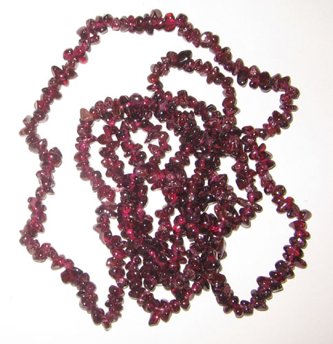 Red garnet chip gem beads.