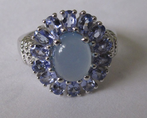 Ring WithTanzanite and blue chalcedony