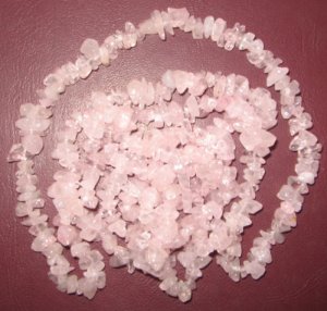 Rose quartz chip gem beads.